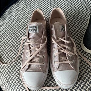 Converse Pink and White Canvas Sneakers